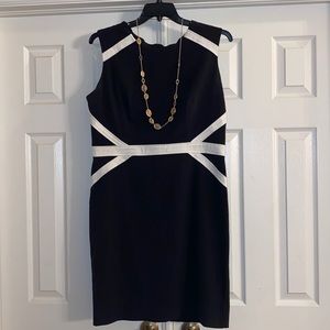 Women’s Black and White Work Loft Dress - 16